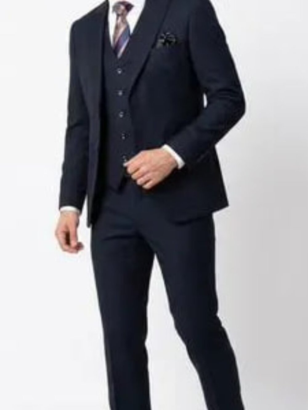 Men's Navy Blue 3-Piece Suit Set - Picture 4 of 4
